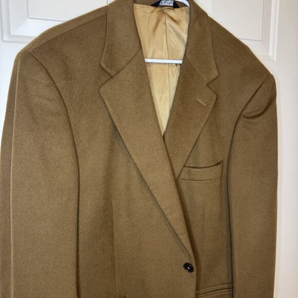 Sport Coat 100% Cashmere 44R Classic Haspel Brown Soft Two-Button Blazer Jacket - Picture 2 of 9